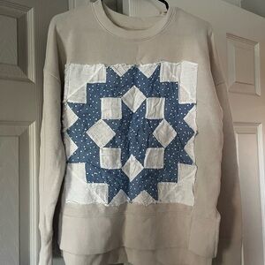 Vintage Quilt square sweatshirt, small